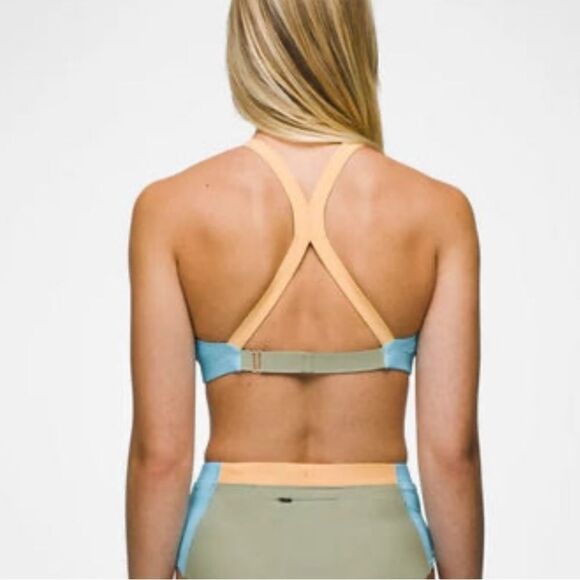 014 prAna Baja Bound Swim Sweet Agave Color Block Top Size S - Picture 3 of 9